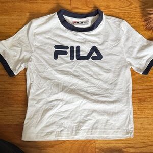 Fila white crop tee nwot size XS